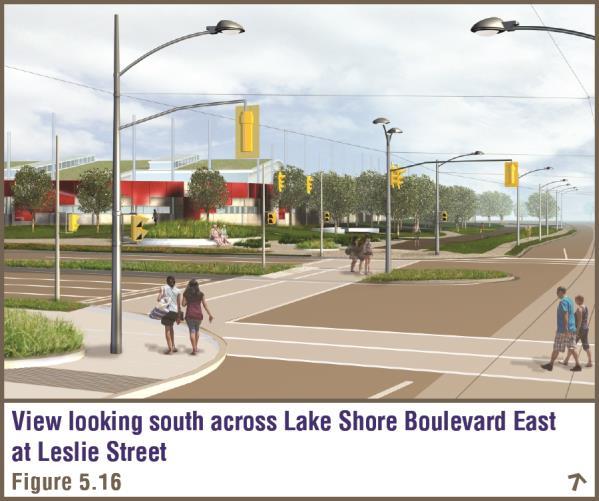 Socio-Economic Background Conditions Report 2014 Within the eastern part of the study area from the Don River to Leslie Street, connections between the north side and south side of Lake Shore