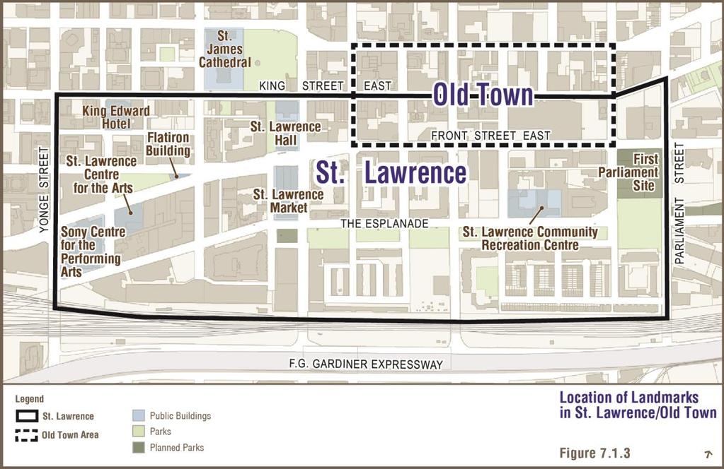 Socio-Economic Background Conditions Report 2014 7.1.2 Local Policy Framework 7.1.2.1 Official Plan The St. Lawrence/Old Town sub-area is within the Downtown.
