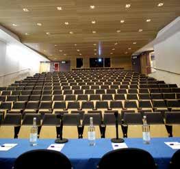 Video cameras mounted at the front and back of the EDEN Lecture Theatre enable speakers at the control console