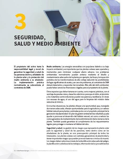 O&M Best Practices Guidelines Environment, Health and Safety Recommendations related to environmental, health & safety aspects