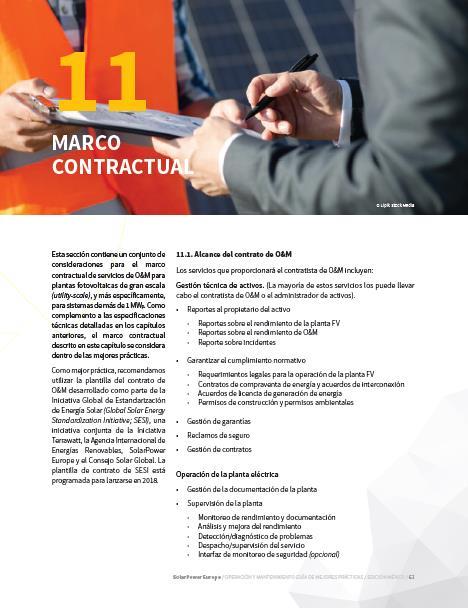 O&M Best Practices Guidelines Contractual Framework Scope of the O&M Contract Recommendations on Availability and Response Time guarantees Bonus schemes and liquidated
