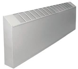 8500 Series Commercial Slope Top Wall Convector 28 Front In/Top Out or Bottom In/Top Out air pattern. 16 gauge steel housing powder coated with beige finish.