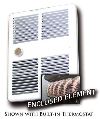 3200 Series Midsized Fan Forced Wall Heater - With Wall Box Features 46 Units have white powder coat finish. Approved for horizontal mounting - right or left discharge.