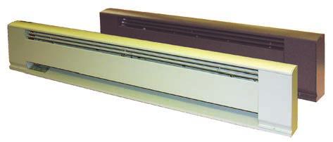 3700 Series Architectural Style Electric Baseboard Heater 50 Available in white or brown with stainless steel heating element and aluminum fins.