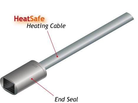 COMPONENT LIST HEATING CABLES: Dark Grey in cooler and flat in profile, the cables come preterminated with end seal at one end (shown) and a