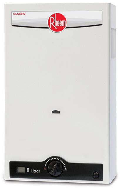 RHEEM CLASSIC SERIES Hot water on demand from Rheem for higher energy savings with greater security and durability Features: Compact space-saving design Temperature adjustment knob Electronic and