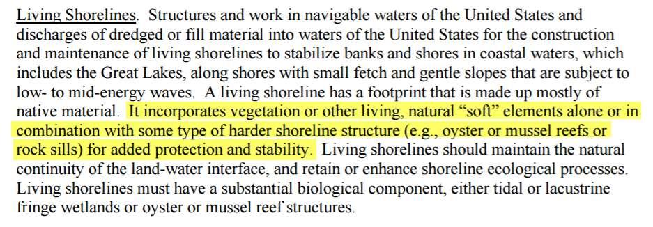 Permitting: Progress & Hurdles USACE (2016) New Nationwide Permit 54: Living Shorelines!