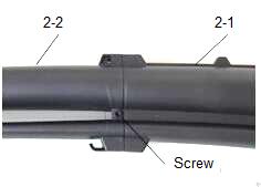 Fig. 3 To assemble the two parts of the blower/suction tube, push tube 2-2 into tube 2-1.