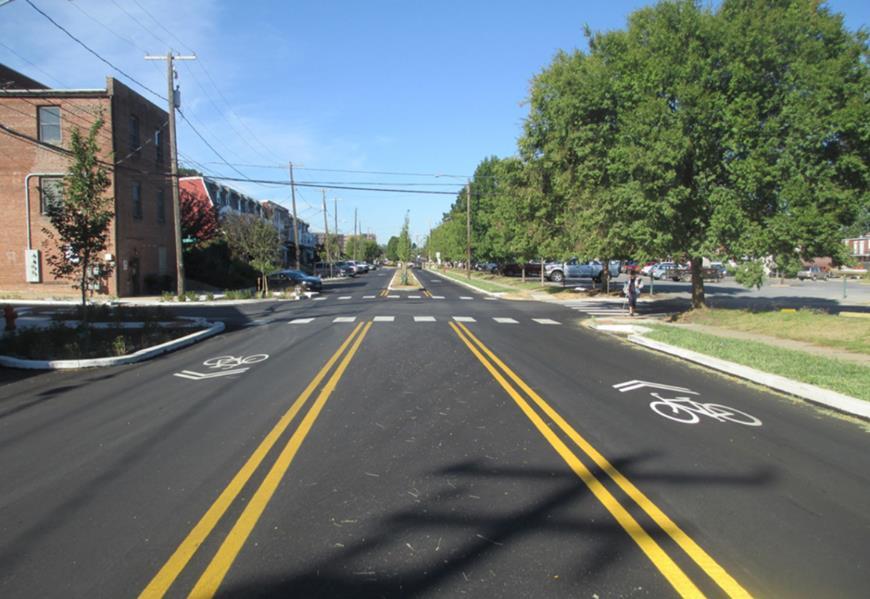 infiltration trenches Shared lane markings for bicyclists BMP