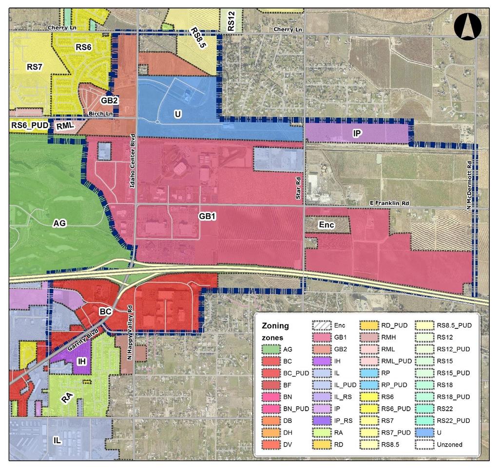 DRAFT-Northeast Nampa Gateway District-Today Location and Context Land Use Characteristics The Northeast Nampa Gateway District contains 1,720 acres, or 8.4 % of Nampa s total acres.
