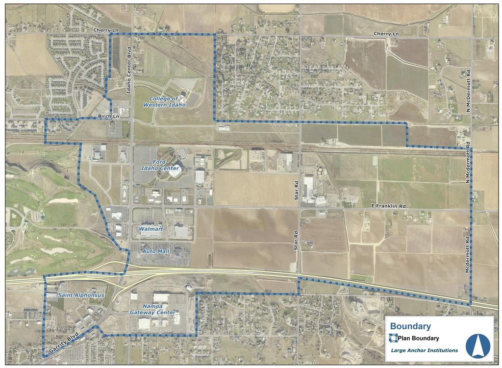 Northeast Nampa Gateway District Today The Northeast Nampa Gateway District is the eastern gateway to Nampa along Interstate 84. The area is centrally located in the Treasure Valley.