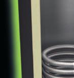 Powerful showers and fast filling baths Corrugated coil construction maximises surface area while