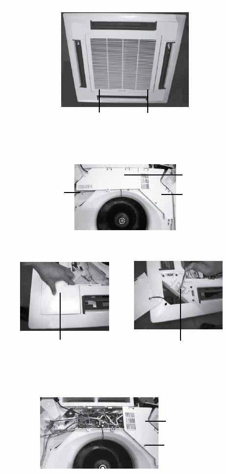 8.2 Disassembly Procedures of Indoor Unit Operating Procedures / Photos Applicable Unit Models: GE AIR C24, C34, C41 IN Disassemble Front Grill Sub-Assy Push the left and right clasps of the front