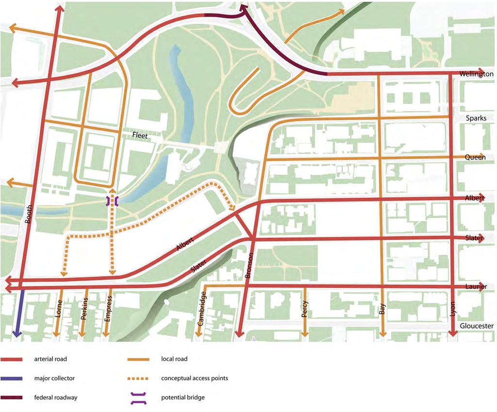Vehicular Circulation In the Upper Town area, no new vehicular roads are proposed.