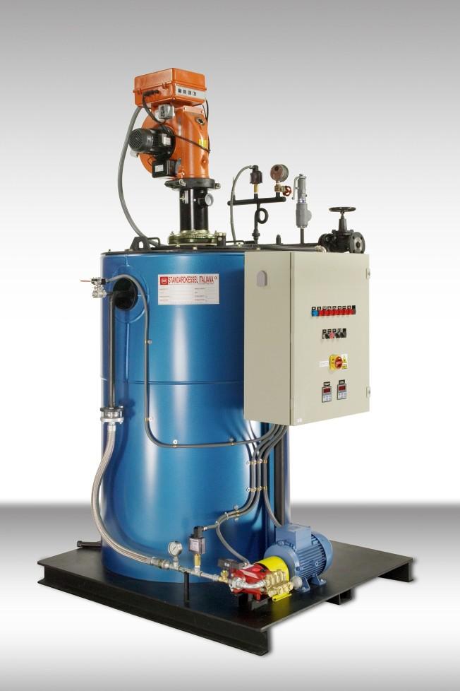 Description Condor Rapid and Condor Rapid/V are forced circulation steam boilers designed according to the Lamont principle, where a circulation pump ensures flow of the water through the tubes; the