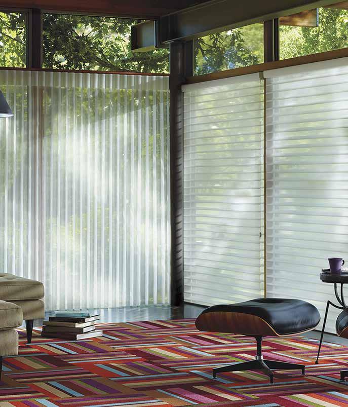 LUXAFLEX Luminette Privacy Sheers THE PERFECT COMPLEMENT Luxaflex Luminette Privacy Sheers provide the solution for doorways or large floor-to-ceiling windows, where retracting the shades to the side