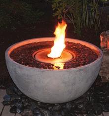 The Aquascape Fire Fountain provides the beauty and elegance of fire and flowing water in a bowl-shaped GFRC or glass fiber reinforced concrete water feature.
