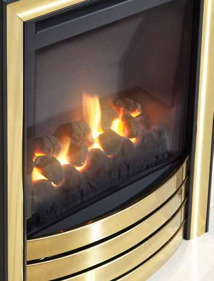See how the Devotion trim frames the fire to make it subtly stand out. This mid-depth edition is the choice for both traditional chimneys and pre-fabricated flues. HEAT INPUT: High 4.3kW Low: 2.