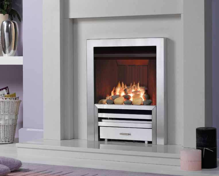Logic Convector fire, pebble fuel bed and Evolution complete front. Fire Information Product Code Controls Gas Type Fuel Effect 101-295 Manual Nat.