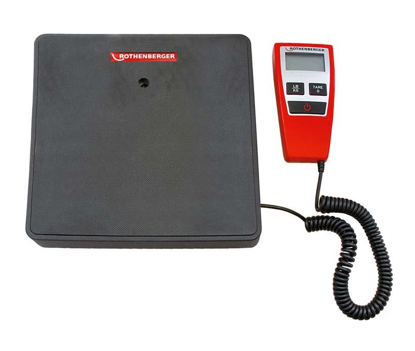 Recovery & Filling ROSCALE 120 Electronic refrigerant scale Precise, easy to handle refrigerant scale for filling and evacuation processes with a maximal weight capacity of 120 kg Resolution of 5 g