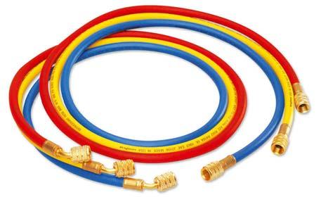 3-piece Pressure Hose Sets Refrigeration & Air-Conditioning Technology Refrigeration Circuit Control Available in Standard and Plus 1,5 m Safety Standard for SAE No confusion and safe use with the