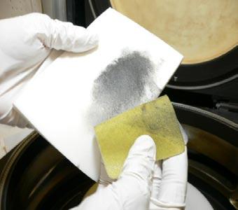 Step 6: With dampen UltraSOLV 360 Grit Diamond ScrubPAD, proceed to scrub off deposition from