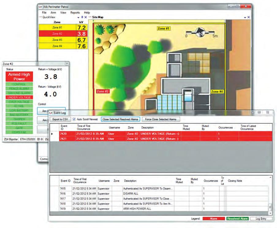 Monitoring PERIMETER PATROL Perimeter Patrol is control room software. Written in industry standard Microsoft.