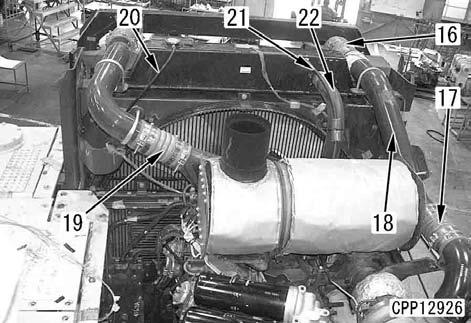 Lift off engine hood (8). 16. Remove tube (18). 17. Disconnect ir hose (19). [*3] Mke mrk t the hose end of the tube to indicte the connecting position. 18.