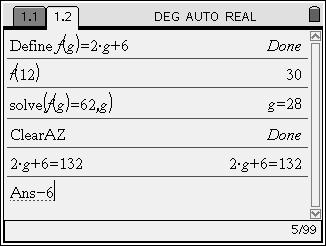 . ( b Algebra, Solve ). (R) Enter the equation ensuring that the correct syntax has been used.