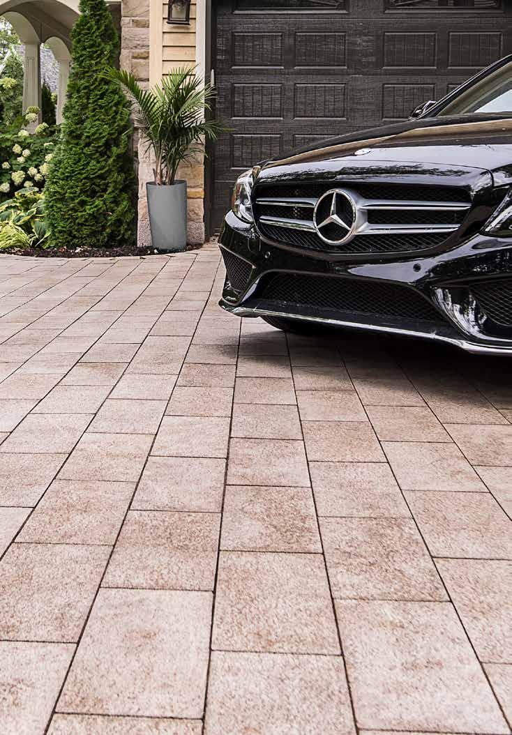 RICH COLORS THAT LAST Discoloration is a common complaint from owners of natural stone and decorative or stamped concrete driveways, but choosing the right paver can