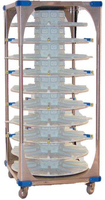 Optimice Optimice Bare Rack Assembly No Cages Product: C77200 Rack Capacity: 10 Platters 10 Cages/Platter 100 Cages Optimice Full Rack Assembly Standard Cages Product: C89100 M/P/S With External