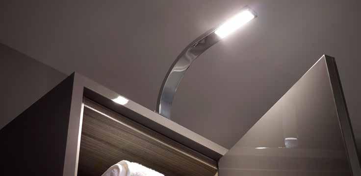 LED Over Mirror Lighting > Hydra COB Over Mirror Light 'illumination exactly where you need it' > The tall curve of the Hydra creates task lighting exactly where you need it over the basin and mirror.