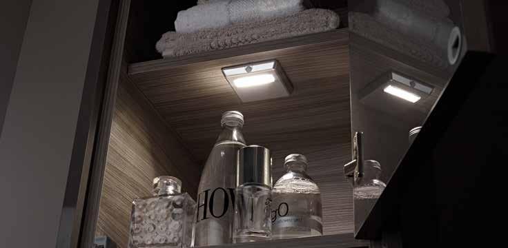 LED Rechargeable Cabinet Lighting > Prisma Rechargeable Tiltable LED Light 'angle the light as you need it' > This discreet adjustable light is perfect for illuminating the interior of bathroom