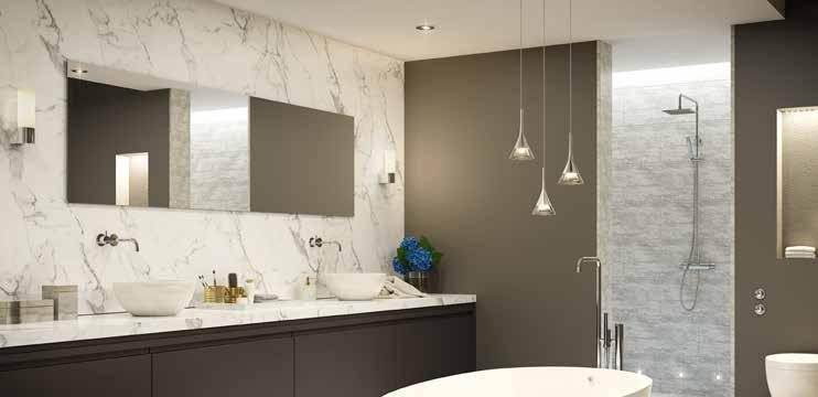 > The 24 integrated LED's have a lifespan of 30,000 hours. > Combine the pendant light with ceiling spotlights to provide both ambient and task lighting to your bathroom.