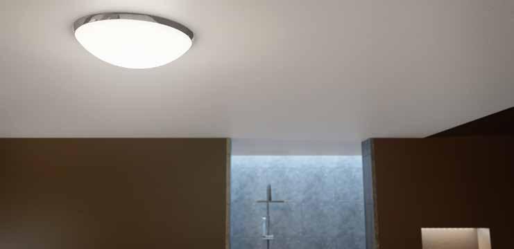 Decorative LED Ceiling Lighting > Cora Dome LED Ceiling Light 'a stunning focal point for any bathroom' > This stylish fitting features a chrome ceiling plate and frosted glass diffuser designed to