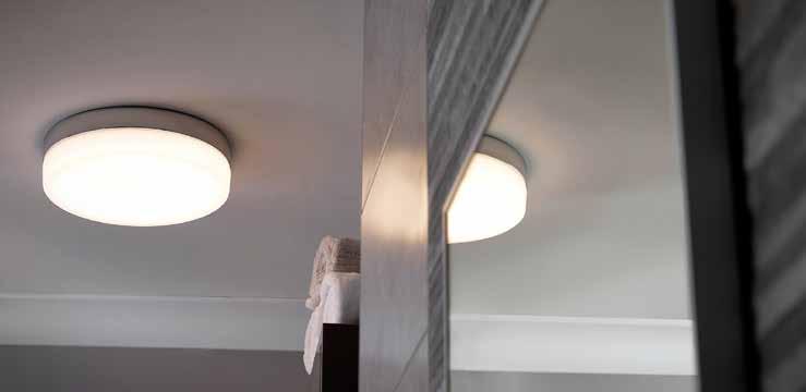 Decorative LED Ceiling Lighting > Hudson Flat Round LED Ceiling Light 'centre of attention' > Create practical and ambient bathroom lighting with this contemporary, flat round ceiling light with