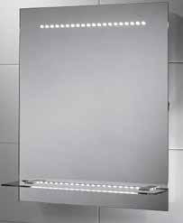 LED Illuminated Mirrors > Nyla LED Mirror with Glass Shelf 'perfect for adding a little extra storage space' > This mirror with 40 integrated LED's and external glass shelf is a great option if you