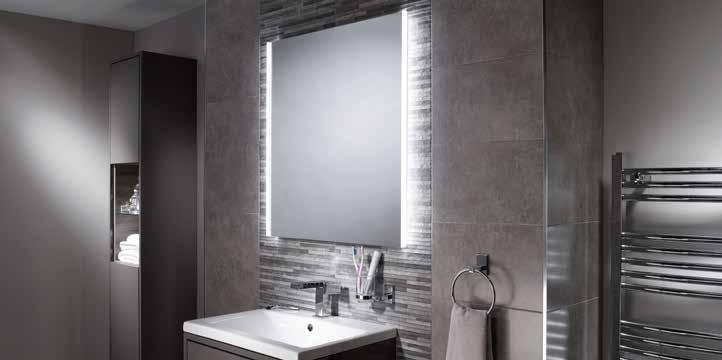 LED Illuminated Mirrors > Lucia Ambient Side-Lit LED Mirror 'discreet LED panels, superior brightness' > Diffused LED points. The very latest in LED technology.
