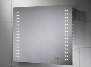 LED Illuminated Mirrors > Crono Digital Clock LED Mirror 'keep track of time whilst in the shower' > 60 integrated LED's provide optimum light output.