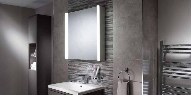 LED Illuminated Mirrors > Aspen Diffused Double LED Mirror Cabinet 'boost your bathroom's style and storage space' > Diffused LED points. The very latest in LED technology.