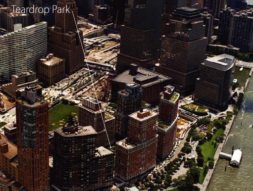 Design Beginnings At around 1.8 acres, Teardrop Park is a tiny space defined on all sides by residential high rises. Before the park was constructed, the space was defined by its constraints.