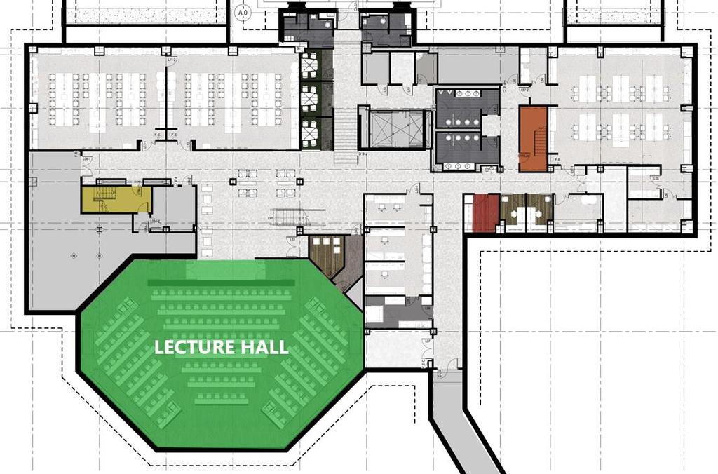 2 SPECIAL PURPOSE SPACE LECTURE HALL The lecture hall is a tiered underground space that houses 174 mobile