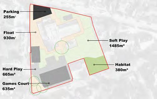 In landscape terms, the site comprises disconnected green open spaces used for soft play. There are no sports pitches.