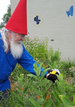 Volunteers dressed as bumblebees and garden gnomes and showed off garden critters to fair folk.