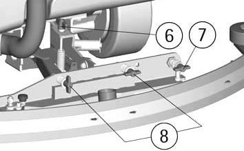 Adjusting the bend: lower part of the rubber Adjust the pressure by rotating the wind nut (6). To increase: rotate clock-wise. To decrease, rotate the lever counter-clockwise.