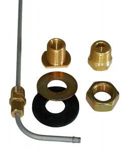 Stainless steel fuel pick-up tube installation kit for tanks that do not have bushings welded into them.