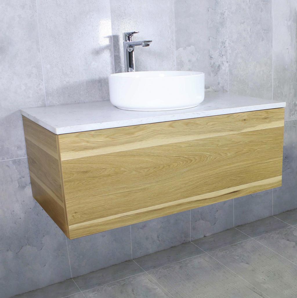 ENDLESS COMBINATIONS The Eden vanity not only allows for multiple drawer combinations, it also accommodates for a variety of basin choices and bench tops.