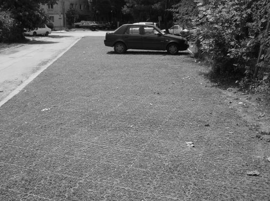 of waterproofing. In the following pictures we have examples of very small parking waterproofing collars made of plastic (Figue 8, 9) [5]. Figure 8. Parking in plastic gratings Şagului Way Figure 9.