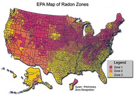 Radon: Radon Zones in U.S. Surgeon General s Warning: Radon Causes Lung Cancer Note: these maps indicate average risk by county.