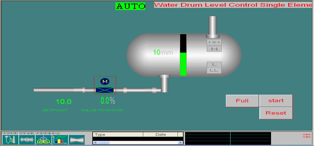 3. Result and Discussion 3.1 Start System When the system is started in automatic mode the control valve is opened in order to reach the set point at (10mm) as shown in the Figure 7.